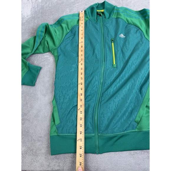 Adidas Climalite Satin Full Zip Track Jacket Men's Size Large Green - Picture 9 of 10